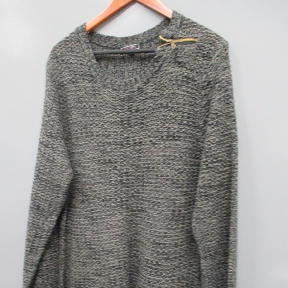 Size 3X Effeci Woman Long Sweater 100% Acrylic Black/Grey Long Sweater - Picture 5 of 13